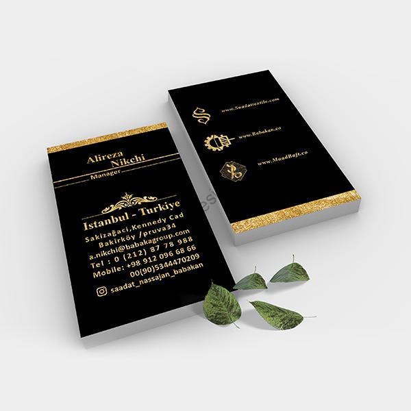 کارت ویزیت طلاکوب نیکچی